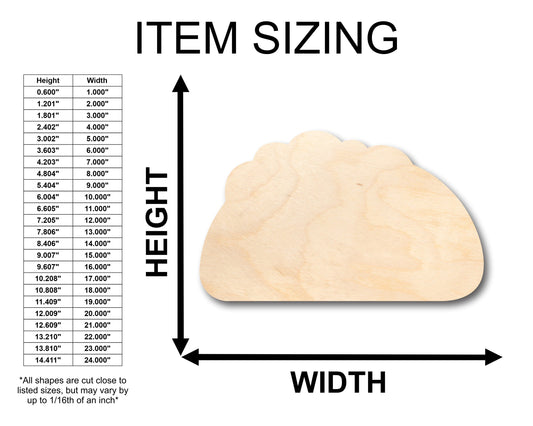 Unfinished Wood Taco Shape - Craft - up to 46" DIY