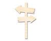 Unfinished Wood Directional Sign Post Silhouette | DIY Craft Cutout | up to 46" DIY