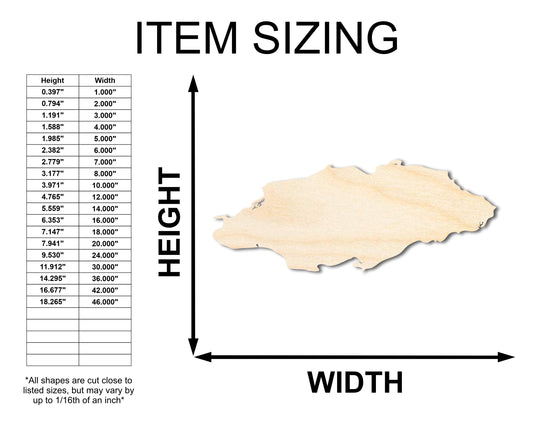 Unfinished Wood New Providence Island Shape - Bahamas Country Craft - up to 46" DIY