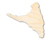 Unfinished Wood Ndzuwani Island Shape - Comoros Craft - up to 46" DIY