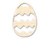 Unfinished Wood Wavy Striped Egg Shape - Easter Craft - up to 46" DIY