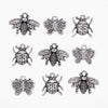 Antique Silver Bee, Butterfly and Lady Bug Charms 9pc Set