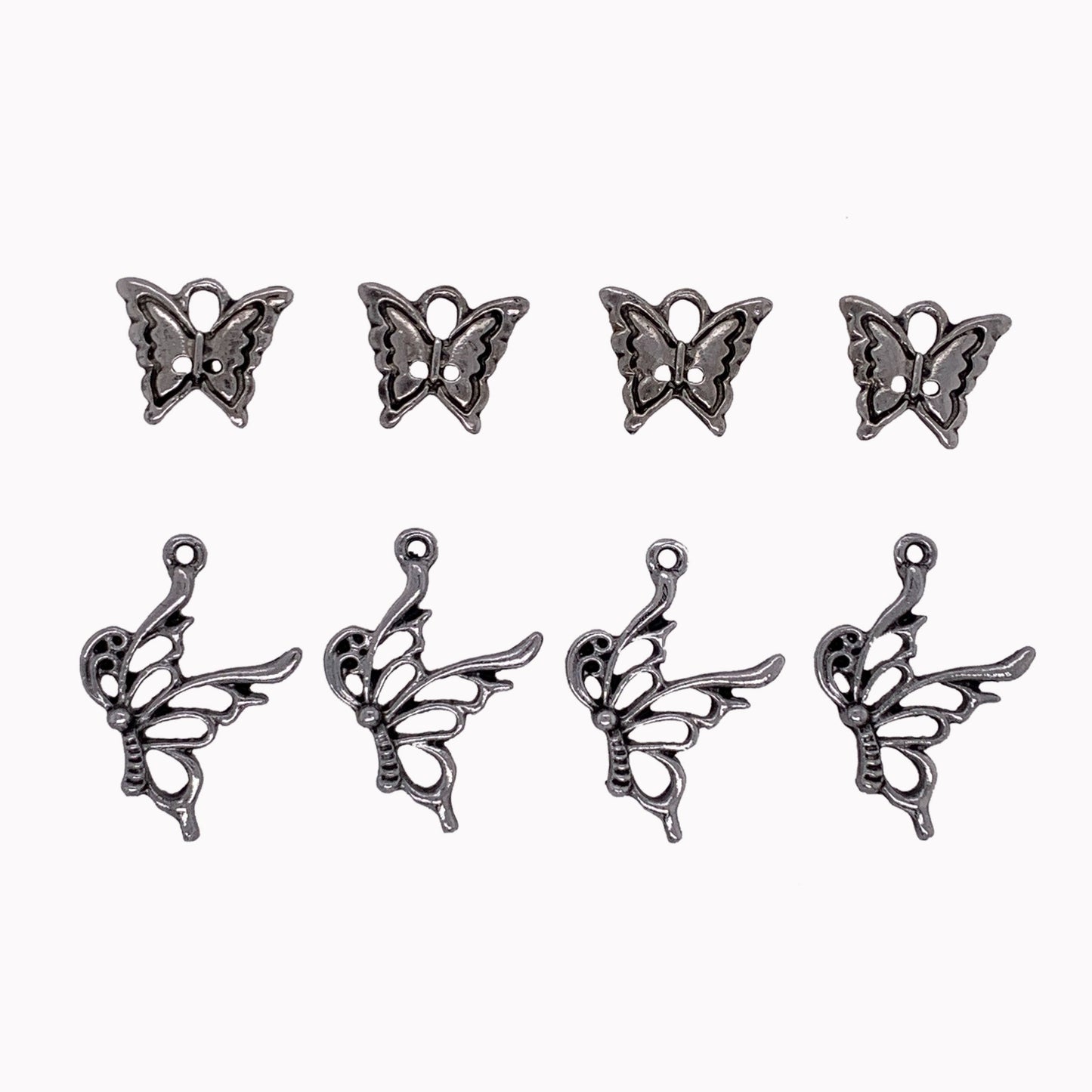 Silver Butterfly Charm Set