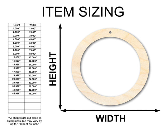 Unfinished Wood Hoop Earring Blank Pair - DIY Jewelry Craft - Available in 1" to 3"