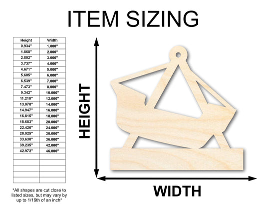 Unfinished Wood Pirate Ship Ride Shape | Amusement Park | Craft Cutout | up to 46" DIY