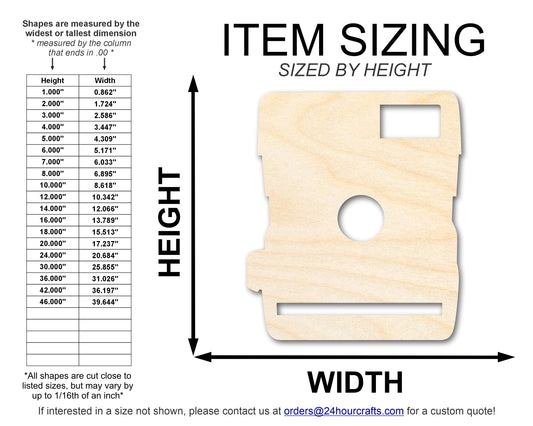 Unfinished Wood Vintage Camera Shape | Craft Cutout | up to 46" DIY