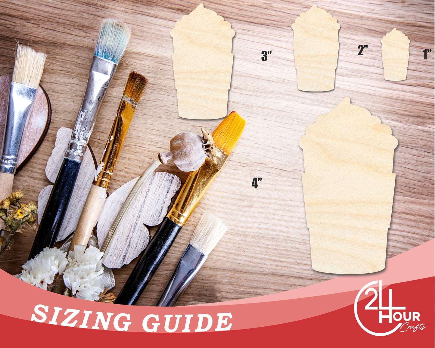 Unfinished Whipped Latte Shape | Craft Cutout | up to 46" DIY