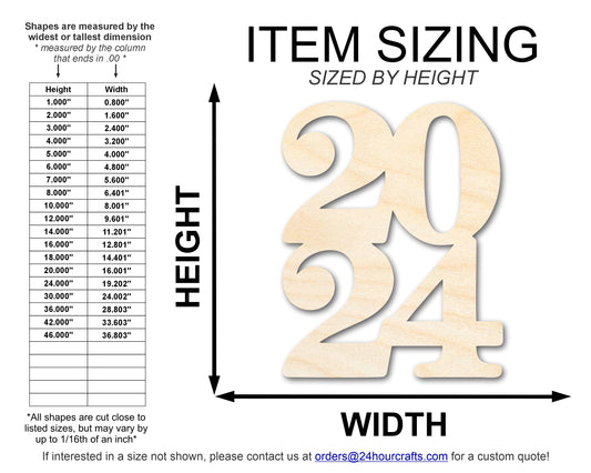 Unfinished 2024 Cutout Graduation Shape | DIY Craft Cutout | up to 46" DIY