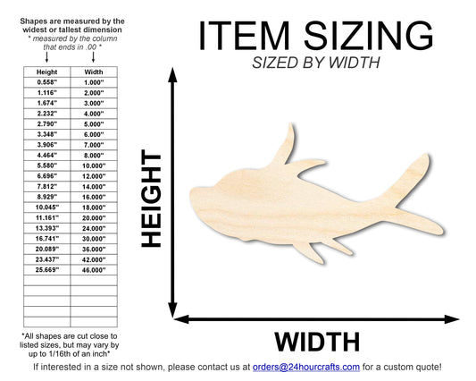Unfinished Cartoon Fish Wood Cutout Shape | DIY Craft Cutout | up to 46" DIY