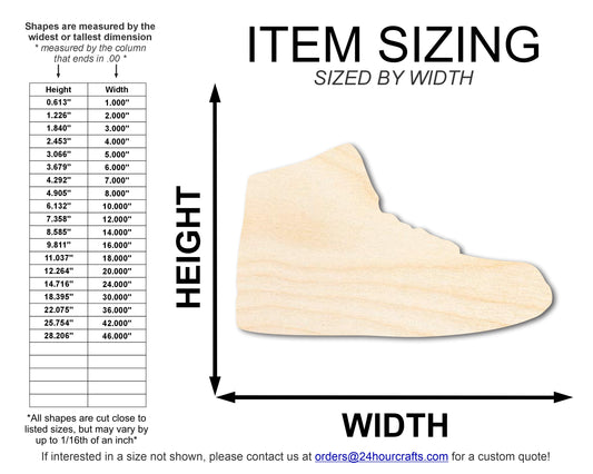 Unfinished Sneaker Shoe Silhouette | DIY Craft Cutout | up to 46" DIY