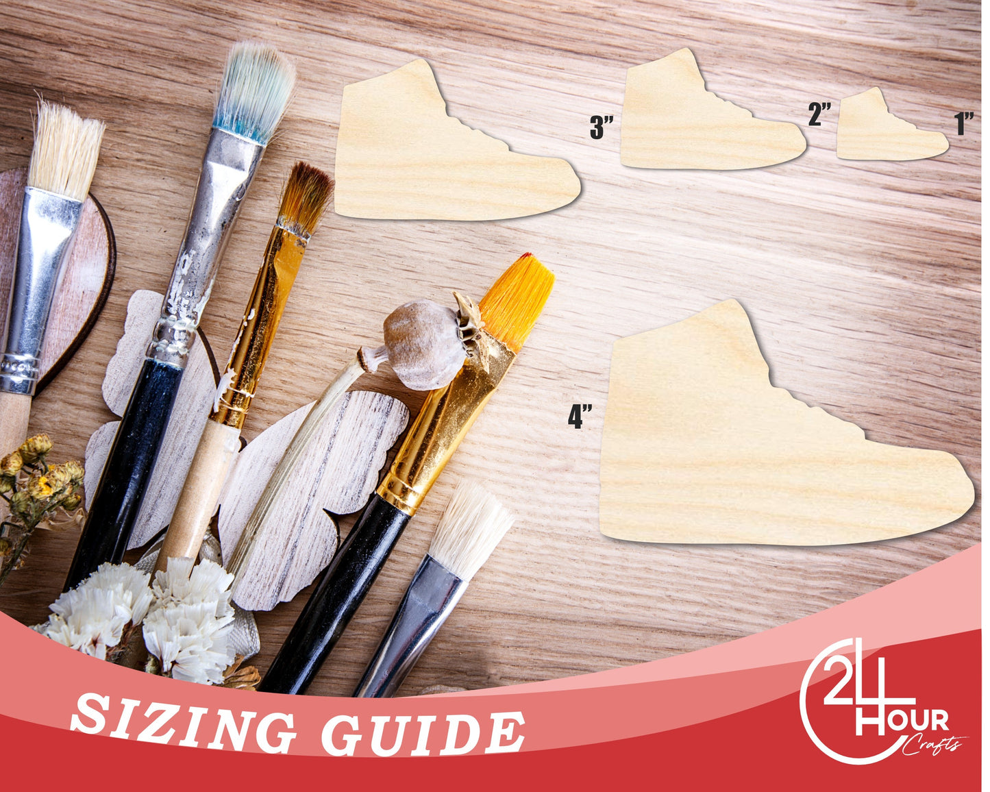 Unfinished Sneaker Shoe Silhouette | DIY Craft Cutout | up to 46" DIY