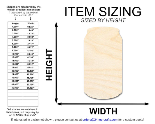 Unfinished Wood Can Shape | DIY Craft Cutout | up to 46" DIY