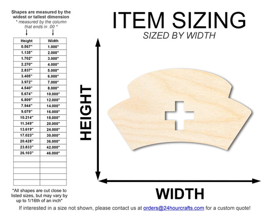 Unfinished Nurse Hat Shape | DIY Craft Cutout | up to 46" DIY