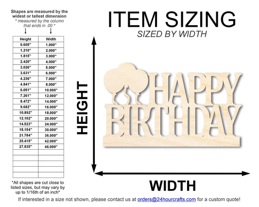 Unfinished Wood Happy Birthday Shape | DIY Craft Cutout | up to 46" DIY