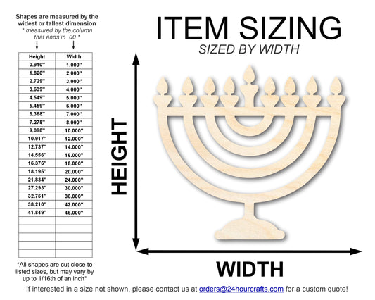 Unfinished Wood Hanukkah Shape | DIY Craft Cutout | up to 46" DIY