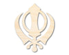 Unfinished Wood Khanda Sikhism Symbol Shape | DIY Craft Cutout | up to 46" DIY