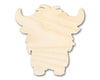 Unfinished Wood Cute Highland Cow Shape | DIY Craft Cutout | up to 46" DIY