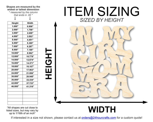 Unfinished Wood In My Girl Mom Era Cutout | DIY Craft Shape | up to 46" DIY