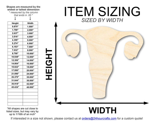 Unfinished Wood Uterus Shape | DIY Craft Cutout | up to 46" DIY