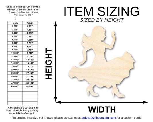 Unfinished Wood Salsa Dancer Shape | DIY Craft Cutout | up to 46" DIY