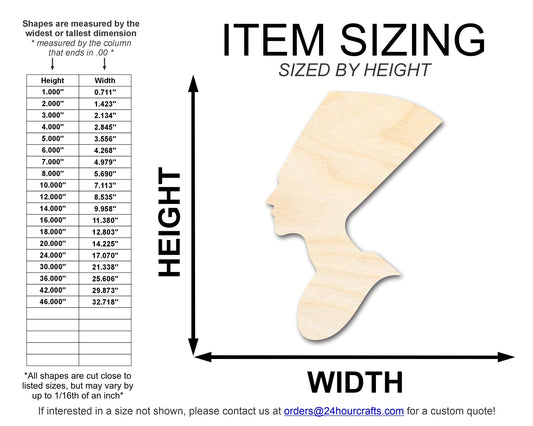 Unfinished Wood Egyptian Queen Shape | DIY Craft Cutout | up to 46" DIY