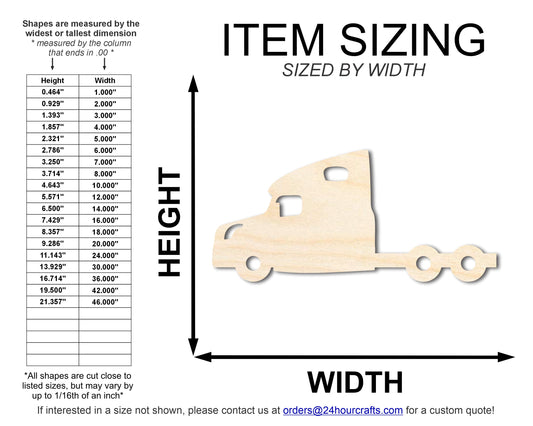Unfinished Wood Large Truck Shape | DIY Craft Cutout | up to 46" DIY