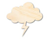 Unfinished Wood Lightning Cloud Shape | DIY Craft Cutout | up to 46" DIY