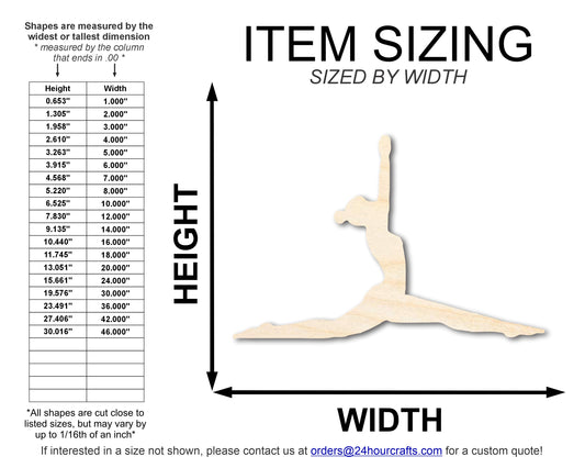 Unfinished Wood Yoga Monkey Pose Shape | DIY Craft Cutout | up to 46" DIY