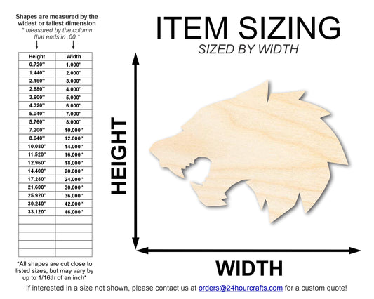 Unfinished Wood Wolf Mascot Shape | DIY Craft Cutout | up to 46" DIY