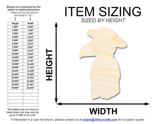 Unfinished Wood Cute Plague Doctor Shape | DIY Craft Cutout | up to 46" DIY