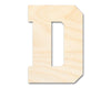 Unfinished Wood Varsity Team Font - D Shape | DIY Craft Cutout | up to 46" DIY