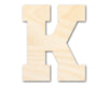 Unfinished Wood Varsity Team Font - K Shape | DIY Craft Cutout | up to 46" DIY