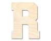 Unfinished Wood Varsity Team Font - R Shape | DIY Craft Cutout | up to 46" DIY