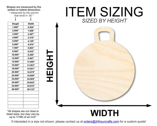 Unfinished Wood Bouncy Ball Shape | DIY Craft Cutout | up to 46" DIY