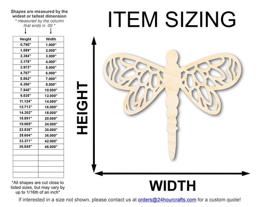 Unfinished Wood Dragonfly Shape | JGrondz | DIY Craft Cutout | up to 46" DIY