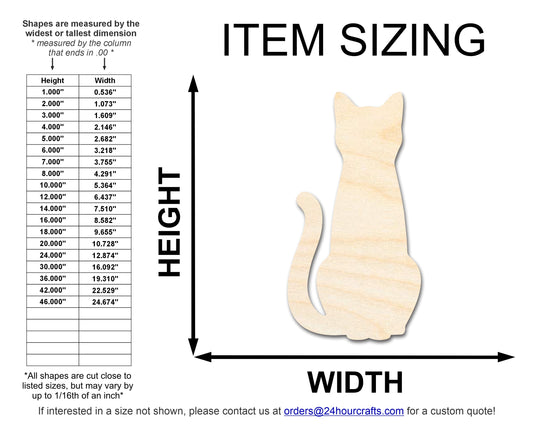 Unfinished Wood Cat Sitting Shape | JGrondz | DIY Craft Cutout | up to 46" DIY