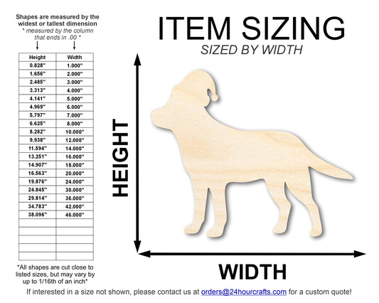 Unfinished Wood Lab With Santa Hat Shape | DIY Craft Cutout | up to 46" DIY