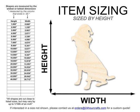 Unfinished Wood Dog With Santa Hat Shape | DIY Craft Cutout | up to 46" DIY