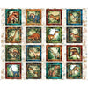 Sand Savage Kingdom Dinosaur Picture Patches Cotton 44"/45" Fabric Per Yard