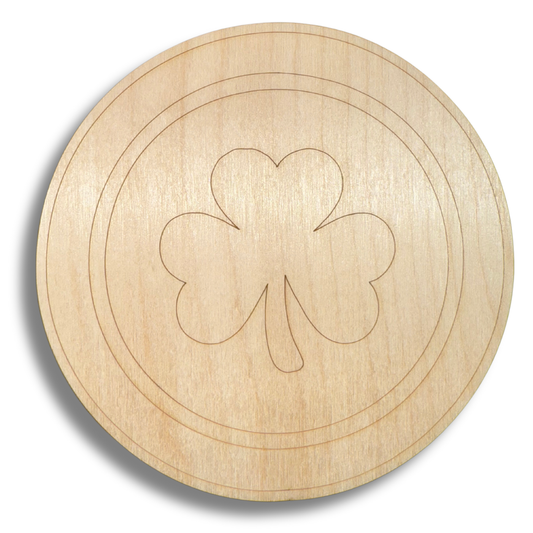 Unfinished Wood Etched Gold Coin Shape | Paint By Line Crafts | up to 30" DIY