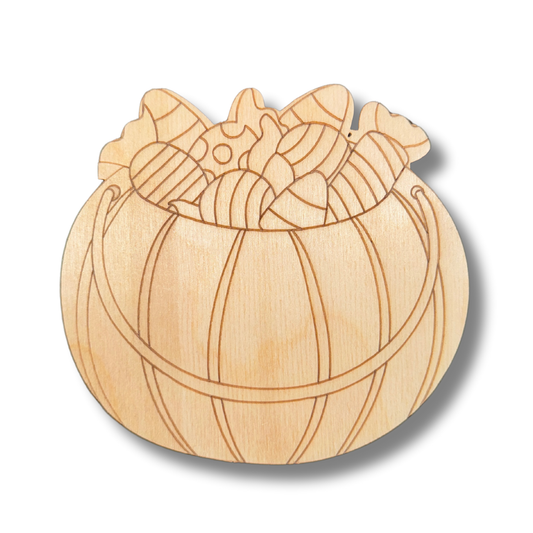 Unfinished Wood Etched Candy Bucket Shape | Paint By Line Crafts | up to 30" DIY