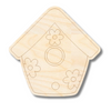 Unfinished Wood Etched Bird House Shape | Paint By Line Crafts | up to 30" DIY