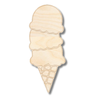 Unfinished Wood Etched Triple Stack Ice Cream Shape | Paint By Line Crafts | up to 30" DIY