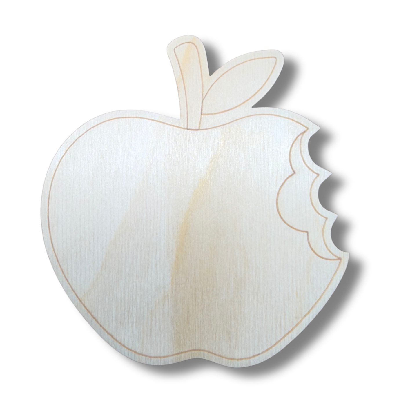 Unfinished Wood Etched Bitten Apple Shape | Paint By Line Crafts | up to 30" DIY