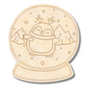 Unfinished Wood Etched Penguin Snow Globe Shape | Paint By Line Crafts | up to 30" DIY