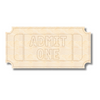 Unfinished Wood Etched Admit One Ticket Shape | Paint By Line Crafts | up to 30" DIY