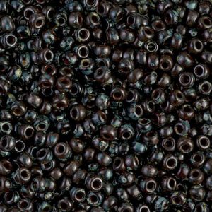 Miyuki 8-4504 8/0 Picasso Transparent Garnet Seed Beads - 5 or 10 gm