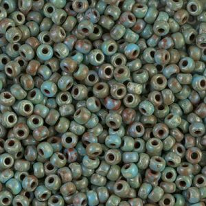 Miyuki 8-4514 8/0 Picasso Seafoam Green Matte Seed Beads - 5 or 10 gm