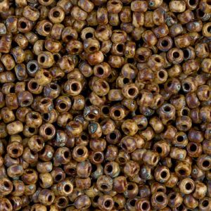Miyuki 8-4517 8/0 Picasso Brown Tan Matte Seed Beads - 5 or 10 gm