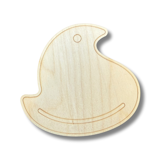 Unfinished Wood Etched Marshmallow Chick Shape | Paint By Line Crafts | up to 30" DIY